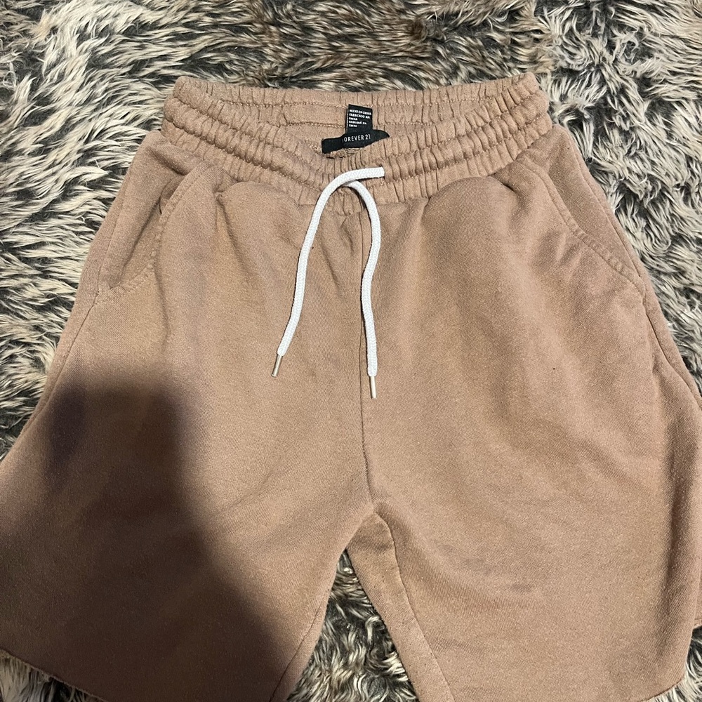 Forever 21 Tan Athletic Shorts Elastic Waistband